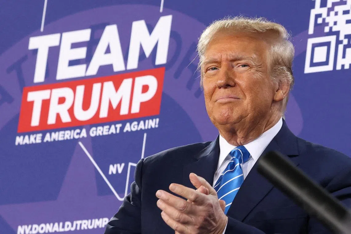 Republican presidential candidate Donald Trump held a campaign rally ahead of the Republican caucus in Las Vegas on Jan 27.