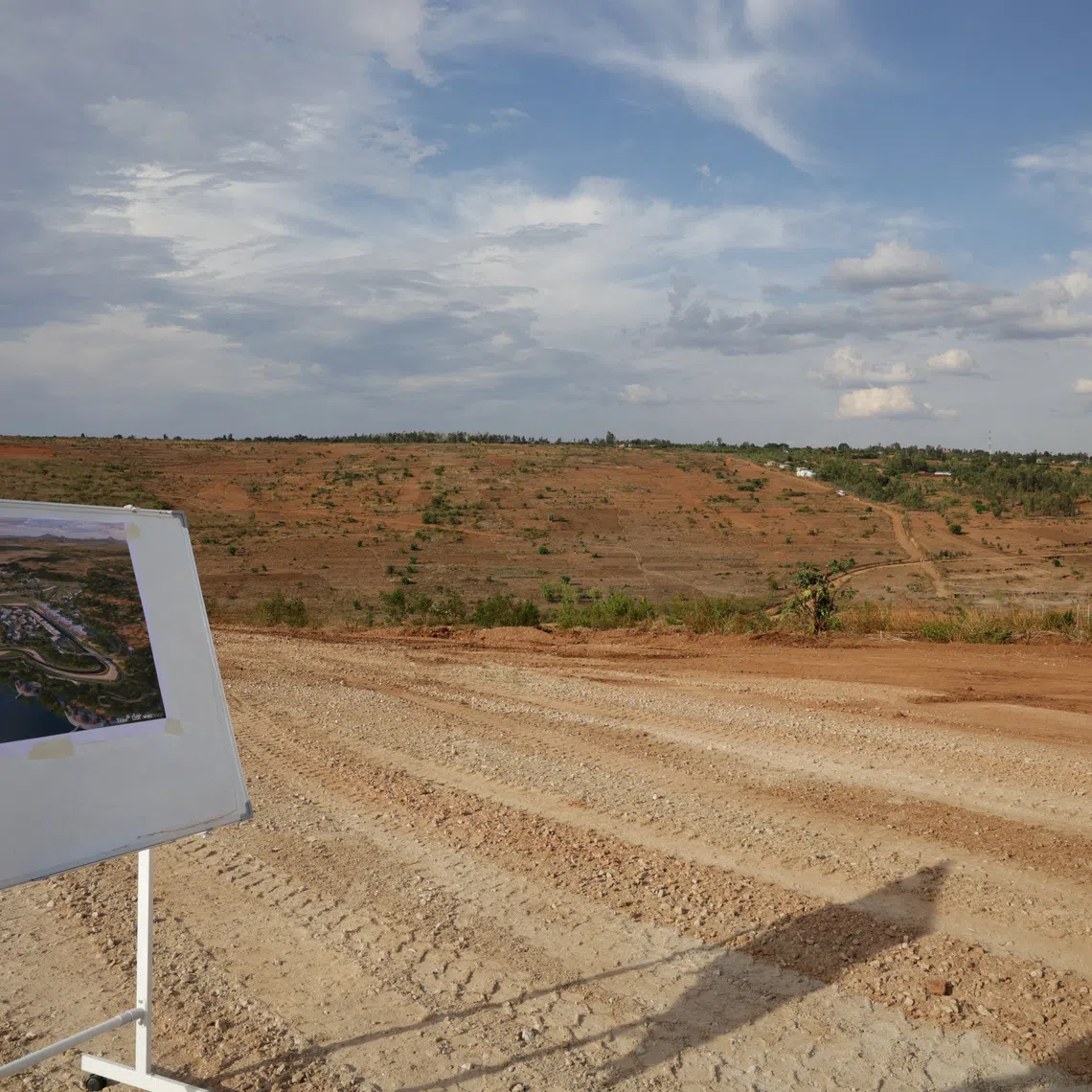 Formula One F1 - General view of a picture of the Bugesera circuit on the site where it will be constructed, after Formula 1 officially announced a 10-year agreement to host the African Grand Prix in Rwanda, marking the sport's first return to the African continent since 1993, in Bugesera, Rwanda, October 13, 2026 REUTERS/Jean Bizimana