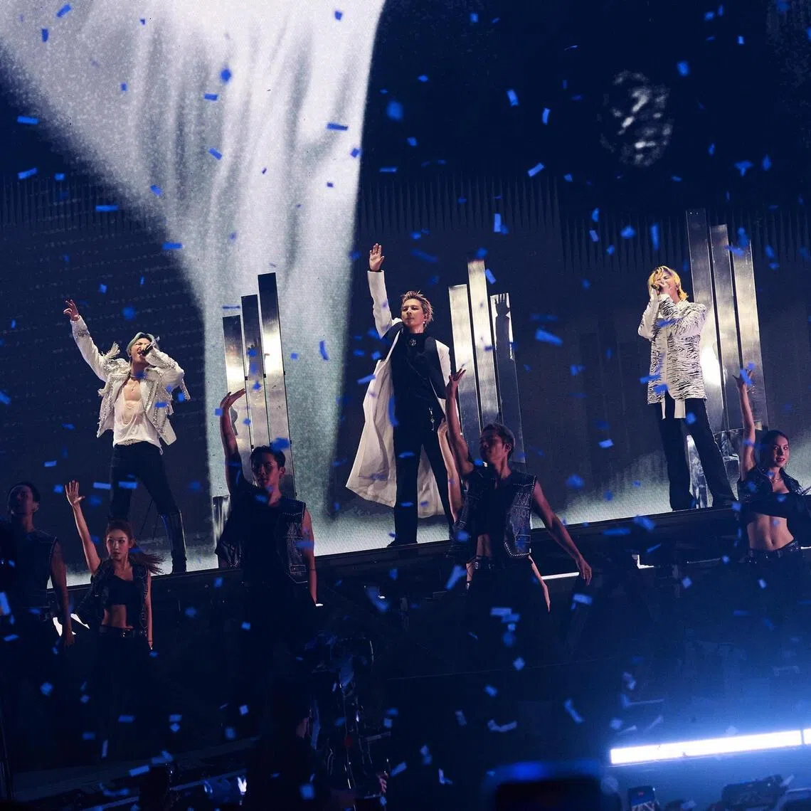 Daesung, Taeyang and G-Dragon delivered a spectacular performance at the National Stadium on Oct 17, celebrating their 20th anniversary with the XX : Cosmos world tour.