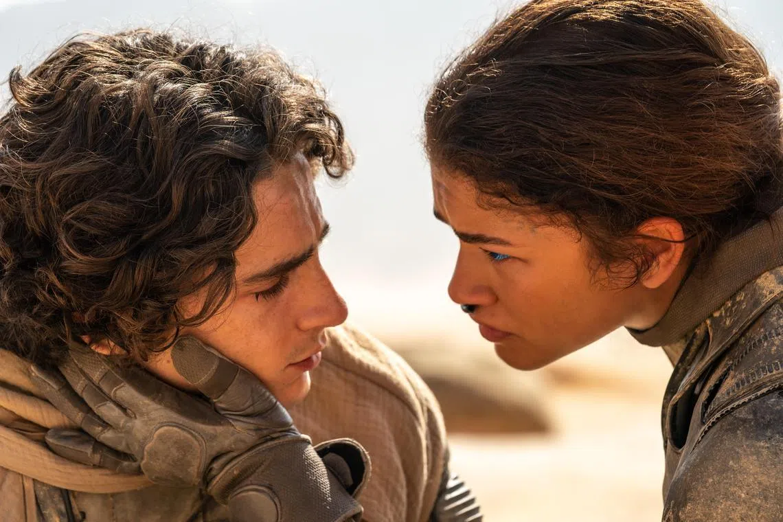 Dune: Part 2 starred Timothee Chalamet (left) and Zendaya.