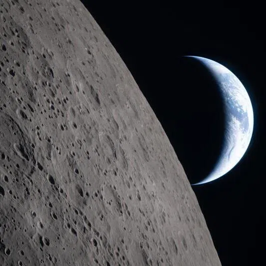 A new perspective: Earth seen as a crescent to the Moon,  an image taken by NASA astronauts on the Artemis II mission.