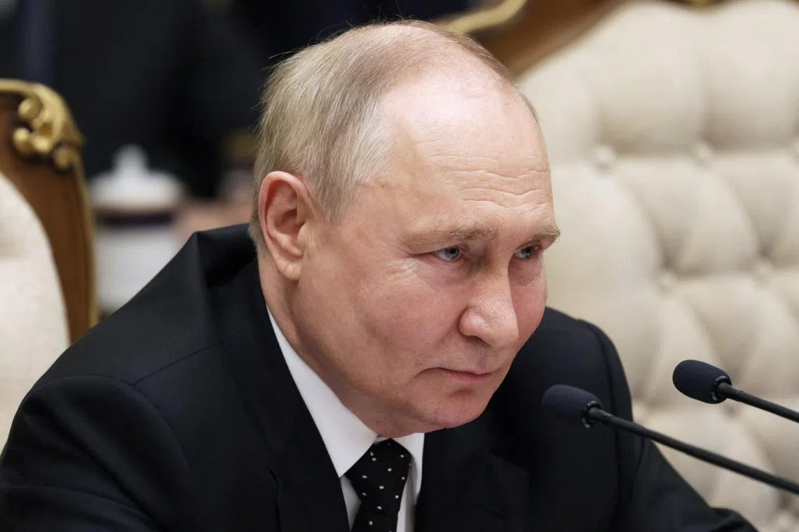 FILE PHOTO: Russia's President Vladimir Putin attends talks with North Korea's leader Kim Jong Un in Pyongyang, North Korea June 19, 2024. Sputnik/Gavriil Grigorov/Pool via REUTERS/File Photo