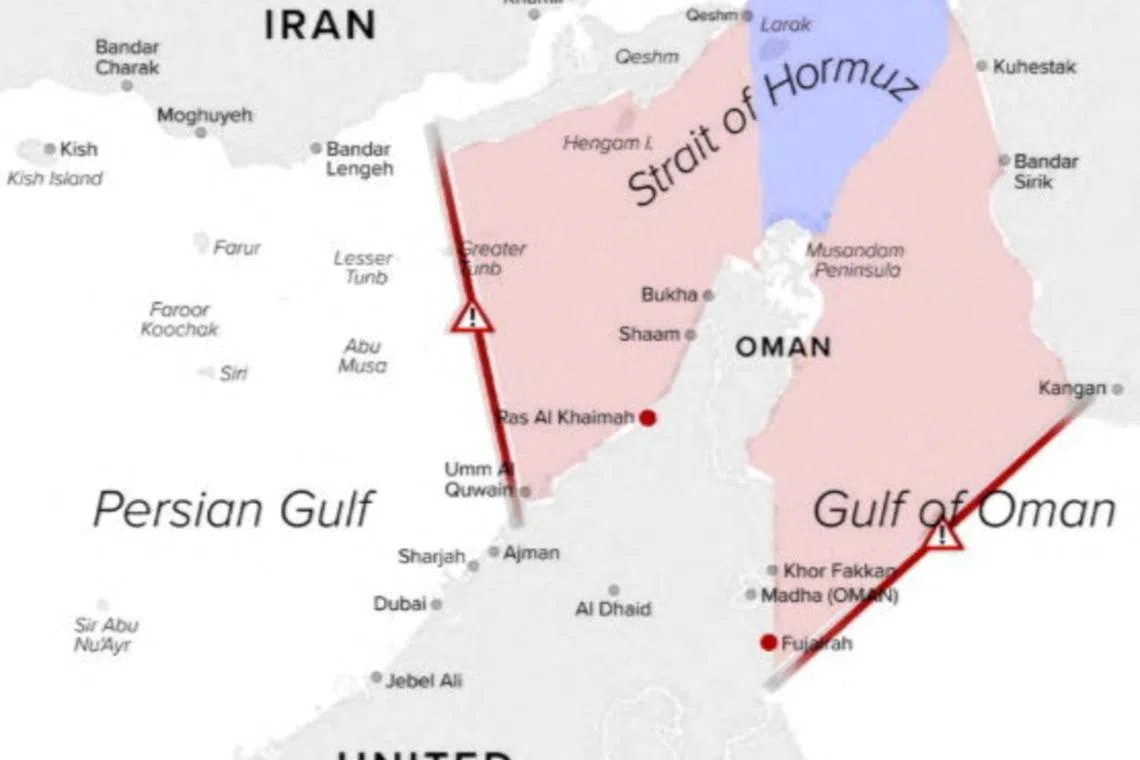 A graphic shared by Iran's newly created Persian Gulf Strait Authority on May 20, 2026 shows what the authority said will be a \"controlled maritime zone\" at the Strait of Hormuz, in this screenshot from social media. Persian Gulf Strait Authority via X/Handout via REUTERS