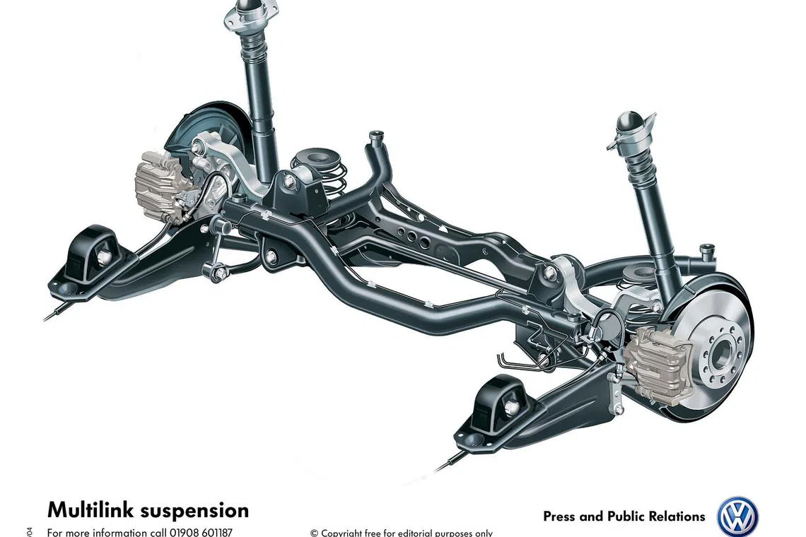 scshop09 - The multilink rear suspension set-up of the Volkswagen Golf. 


Credit: Volkswagen