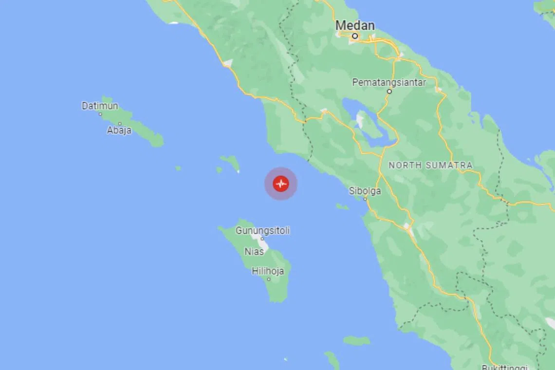 The epicentre of the quake was 48km south-south-east of the city of Singkil in Aceh province, at a depth of 48km, USGS said. 