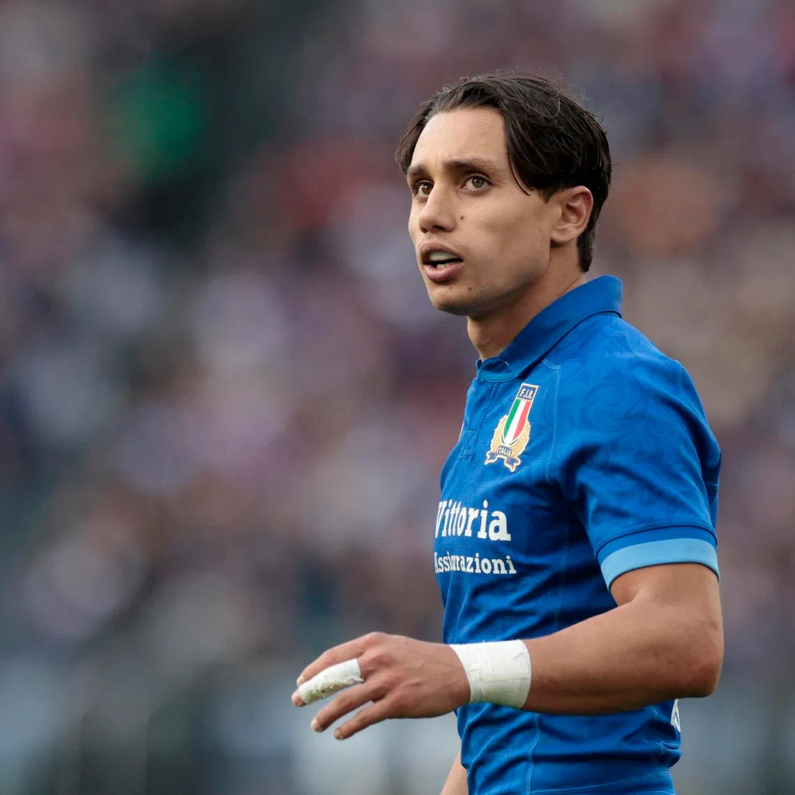 Rugby Union - Six Nations Championship - Italy v France - Stadio Olimpico, Rome, Italy - February 23, 2025 Italy's Ange Capuozzo REUTERS/Remo Casilli