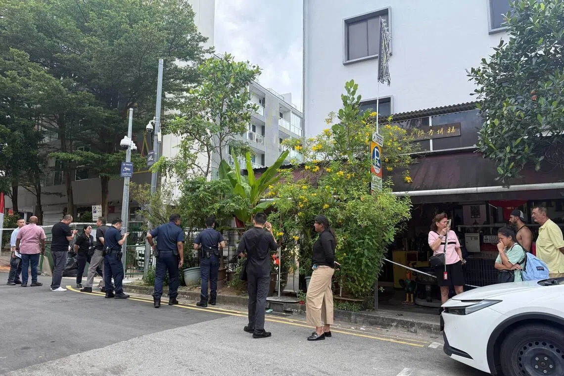 Two men were sent to hospitals following an incident at Geylang Lorong 16, which is a known red-light area.