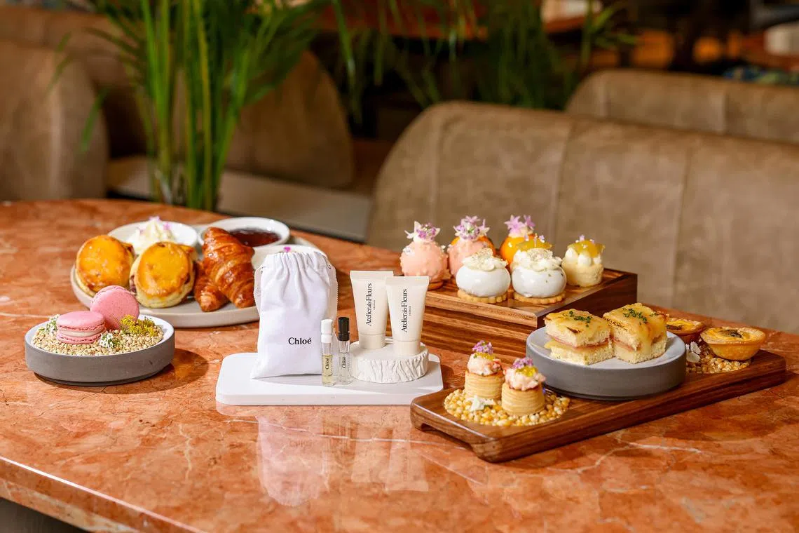 Chloe Fragrances x Mondrian Singapore Duxton - Atelier des Fleurs Afternoon Tea Set. 