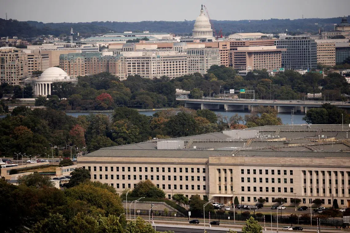 FILE PHOTO: The Pentagon building is seen in Arlington, Virginia, U.S. October 9, 2020. REUTERS/Carlos Barria/File Photo