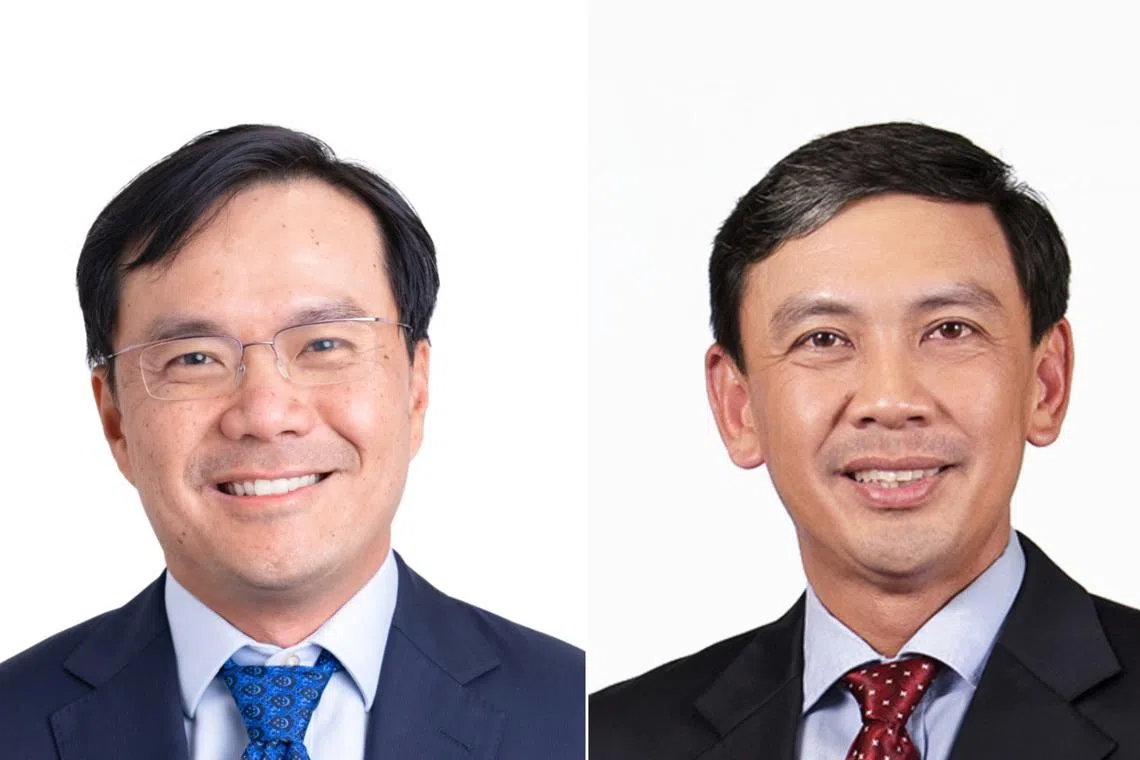 Mr Chan Chee Weng Damian (left), an executive committee member from the Economic Development Board, will succeed Mr Lim Kok Thai as the new chief executive of the Singapore Food Agency.