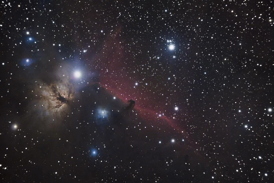 An Image composed of the integration of 1 hour of photographic exposures shows the Horsehead Nebula, located in the Orion constellation about 1,500 light years from Earth seen from the Cantabrian town of La Hayuela, Spain, Nov 22, 2023.  