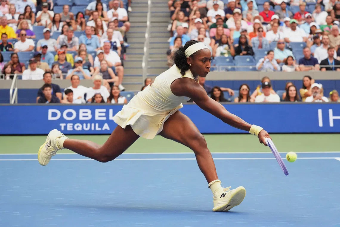 In her US Open third-round match against Spain’s Cristina Bucsa on Sept 5, Coco Gauff won 6-3, 6-4 to book her place in the last 16.