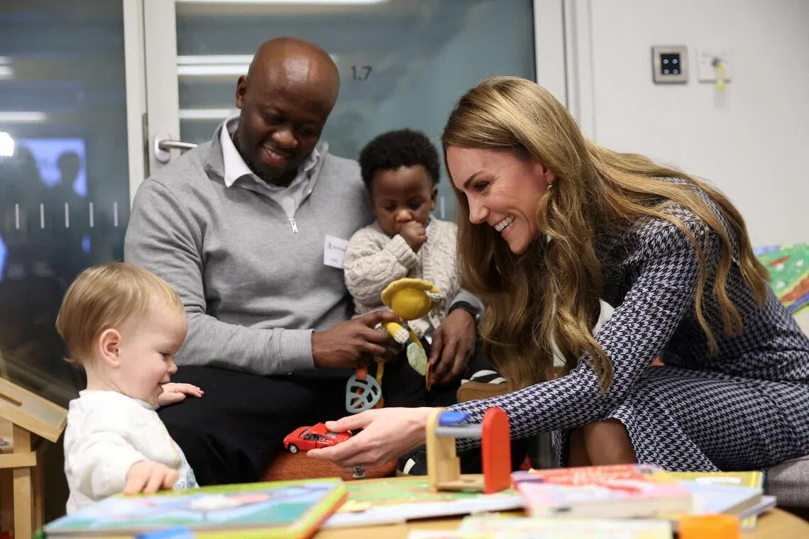 Britain's Princess Kate visits a children's mental health charity in London on Nov 27, 2025.
