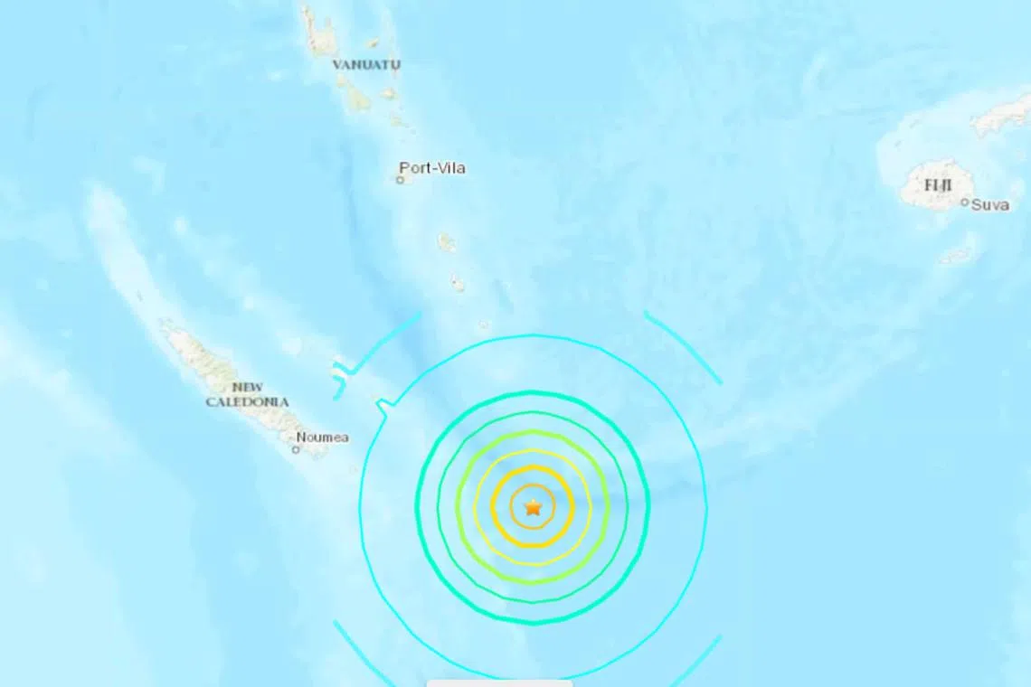 The US agency issued a tsunami alert for coasts within 600 miles of the earthquake epicenter, including Vanuatu. 