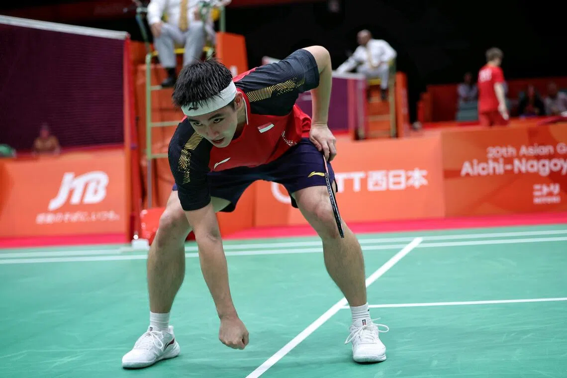 Loh Kean Yew of Singapore mimicking anime character Monkey D. Luffy pose after defeating Sen Lakshya of India during the Aichi-Nagoya 2026 Asian Games badminton men’s singles on Sept 26.