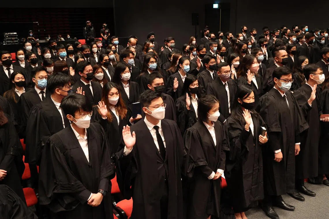 New lawyers being called to the Bar at the Supreme Court auditorium in 2022.