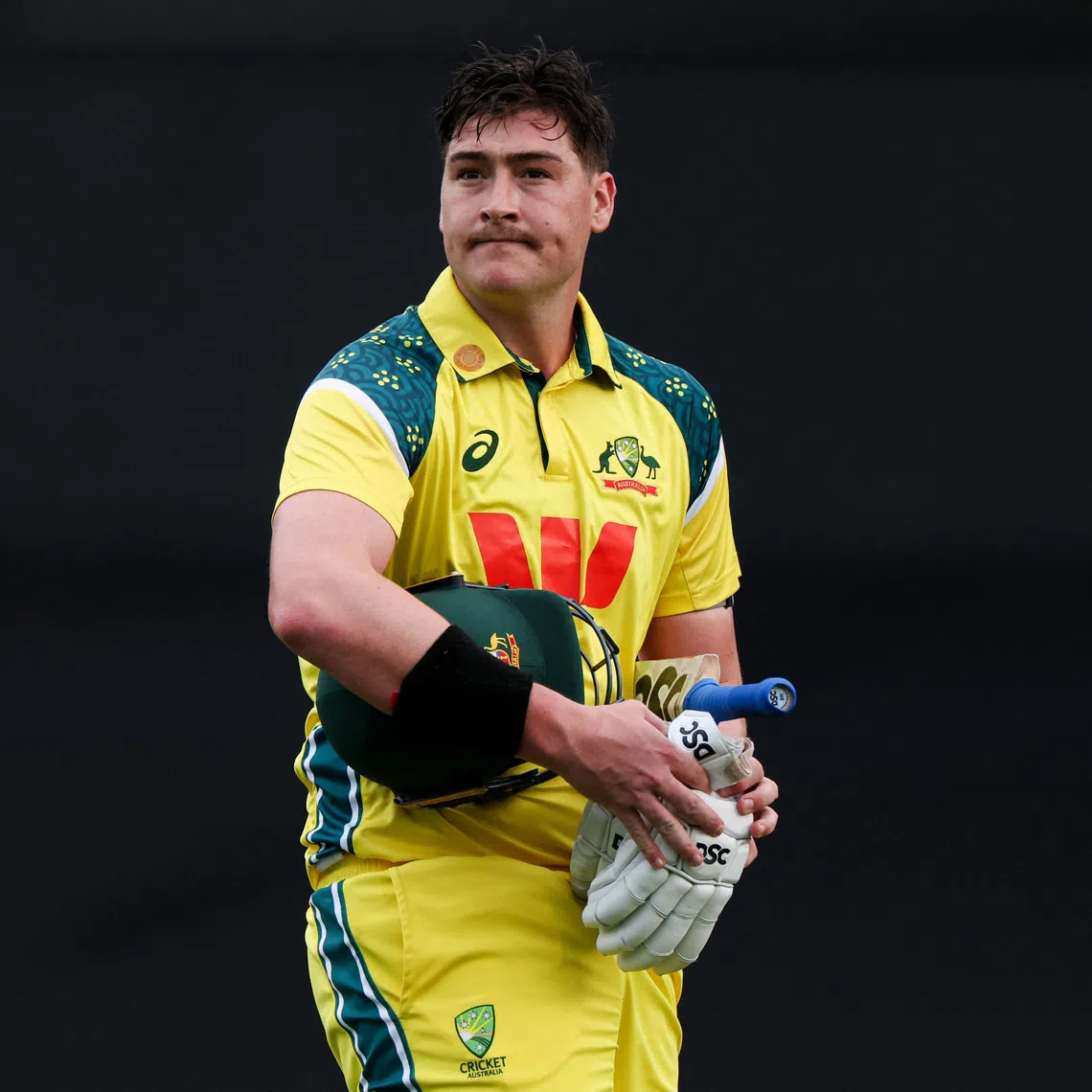 FILE PHOTO: Cricket - One Day International - Australia v India - Sydney Cricket Ground, Sydney, Australia  - October 25, 2025 Australia's Matt Renshaw walks after losing his wicket REUTERS/Hollie Adams/ File Photo