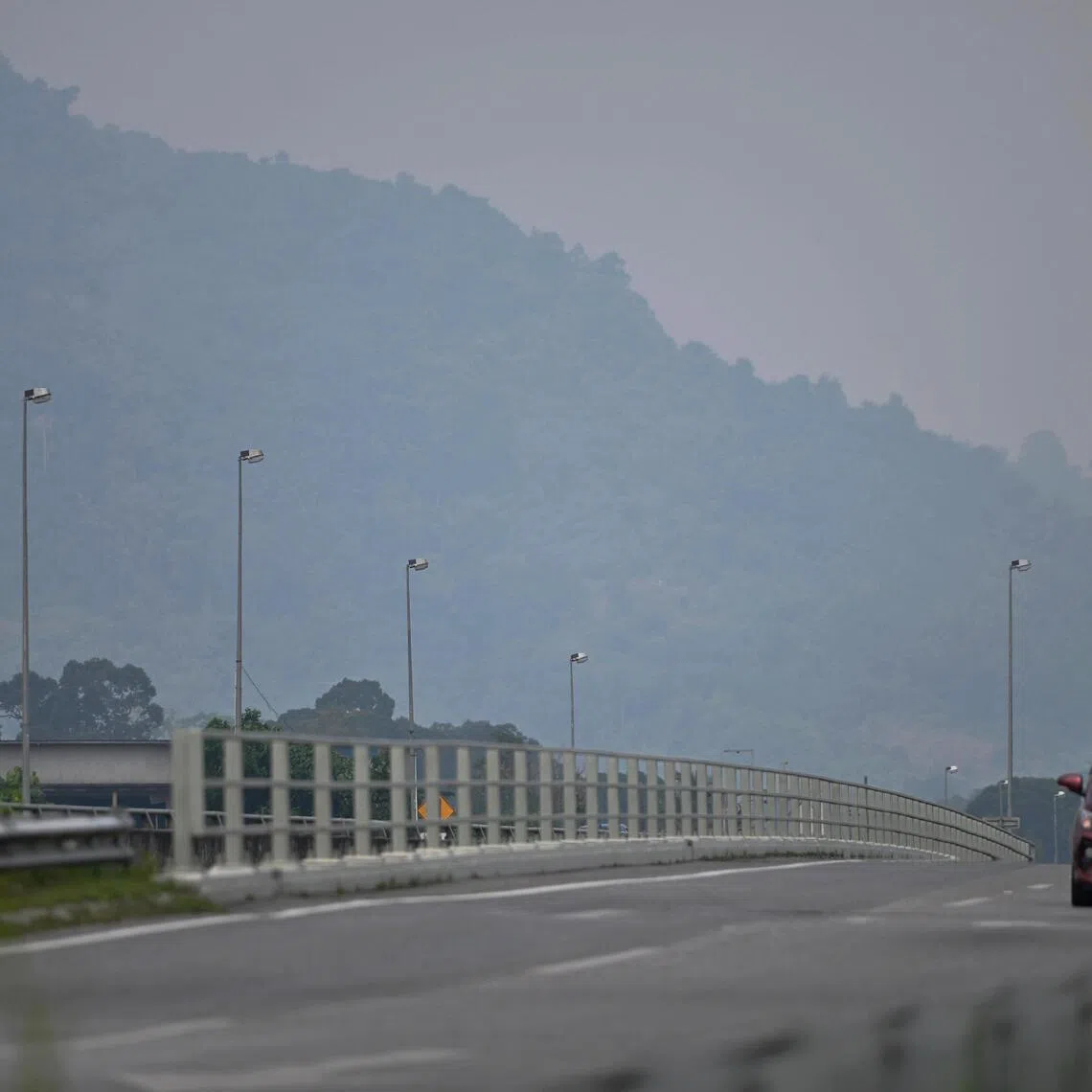 A hazy view of Serian, Sarawak, located around 60km from the city of Kuching.