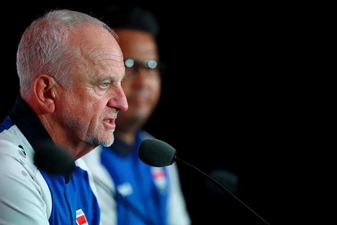Soccer Football - FIFA World Cup 2026 - Iraq Press Conference - Toronto Stadium, Toronto, Canada - June 25, 2026 Iraq coach Graham Arnold during a press conference REUTERS/Piroschka Van De Wouw