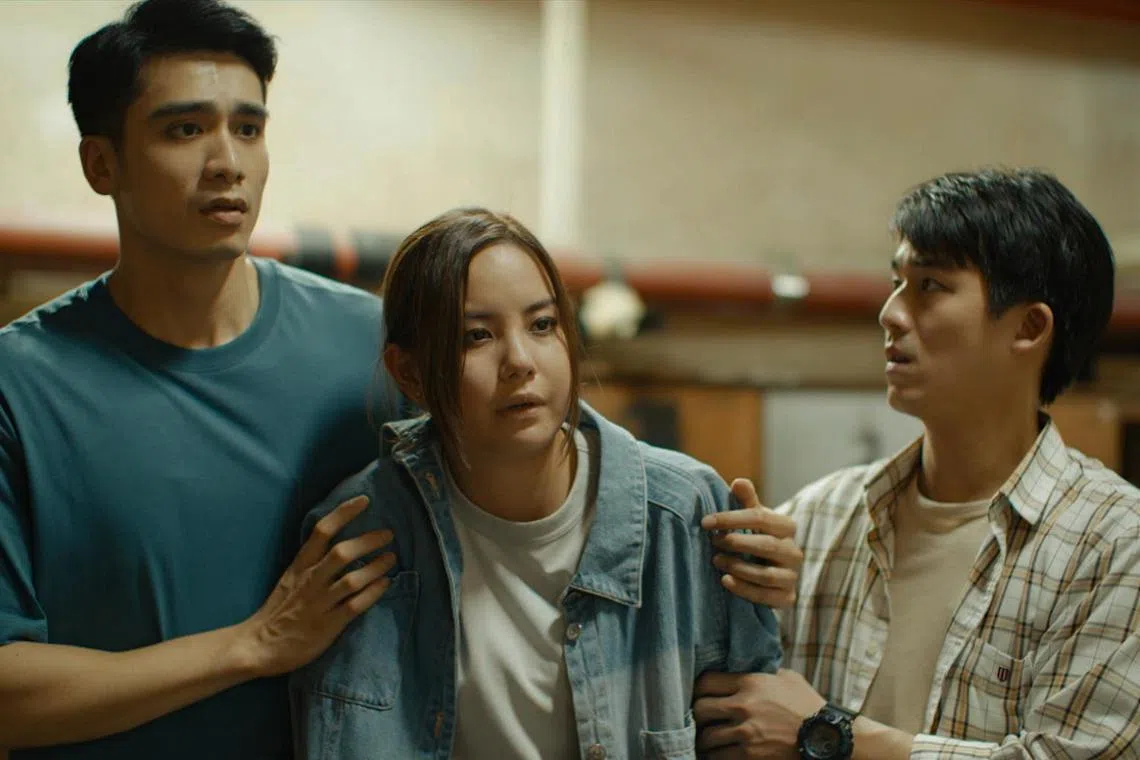 Joel Choo (left) with Fang Rong and Danny Lee in Hungry Souls, an upcoming production that touches on the supernatural.