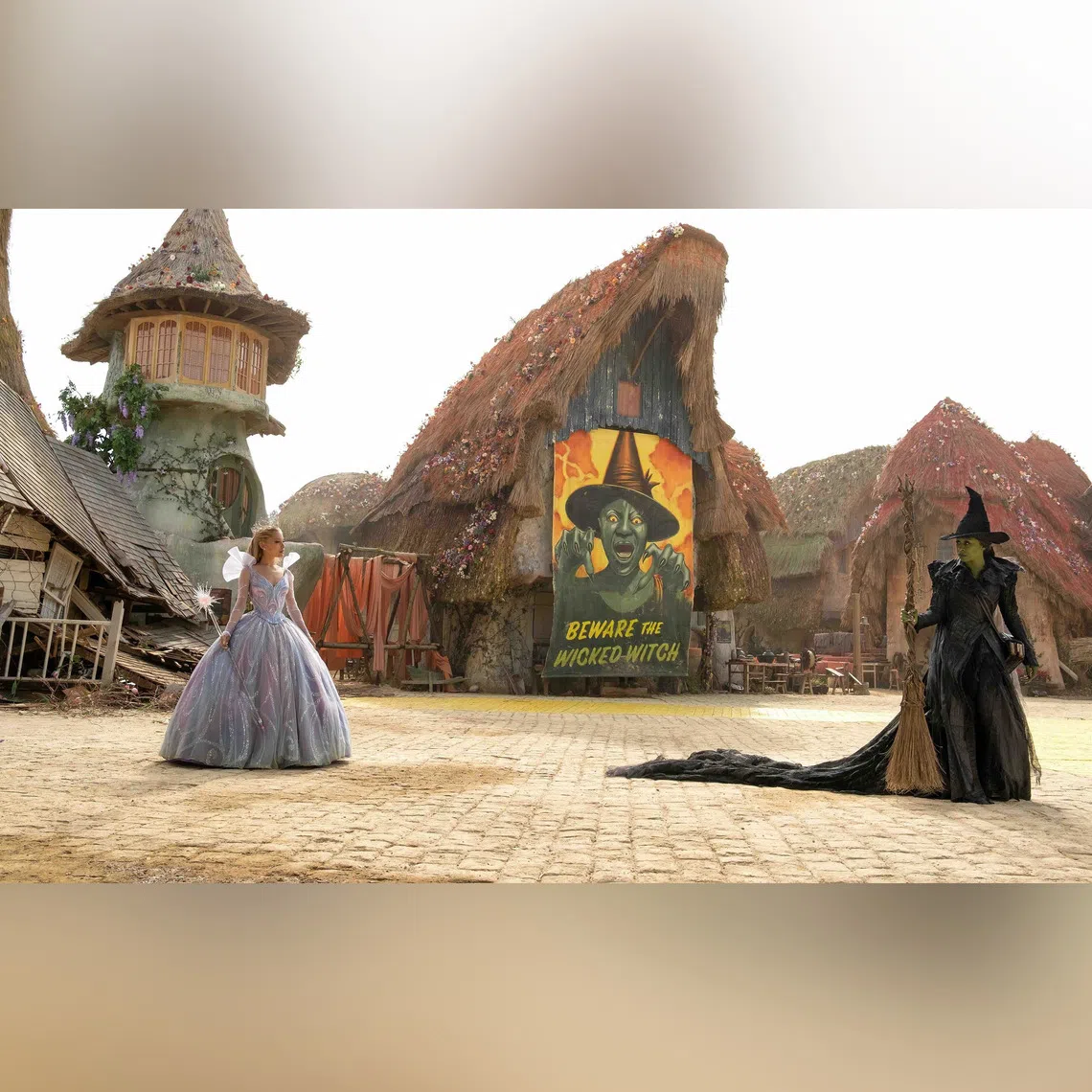 Ariana Grande (left) is Glinda and Cynthia Erivo is Elphaba in Wicked: For Good.