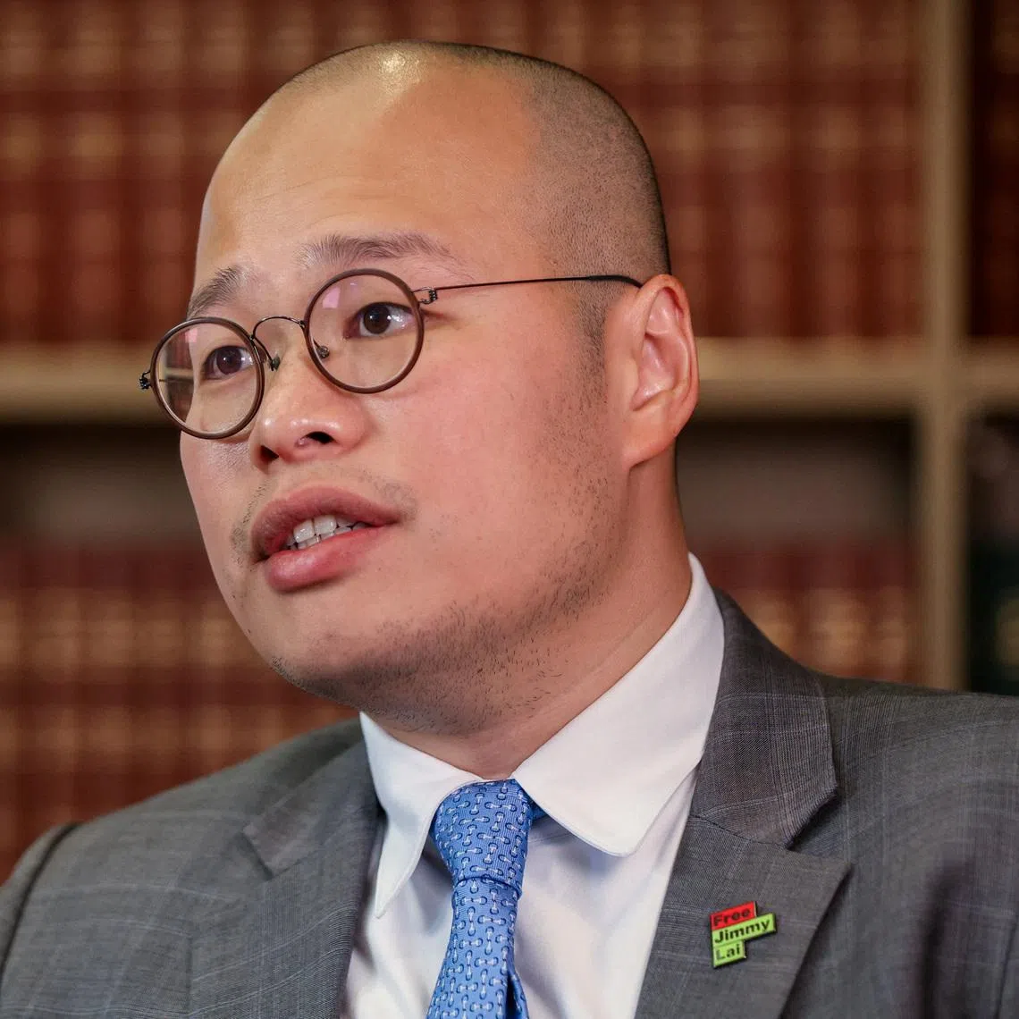 Sebastien Lai, son of jailed media tycoon Jimmy Lai, speaks during an interview with Reuters after his father was sentenced to 20 years in prison on two counts of conspiracy to collude with foreign forces and one count of publishing seditious materials, in London, Britain, February 9, 2026. REUTERS/Corey Rudy