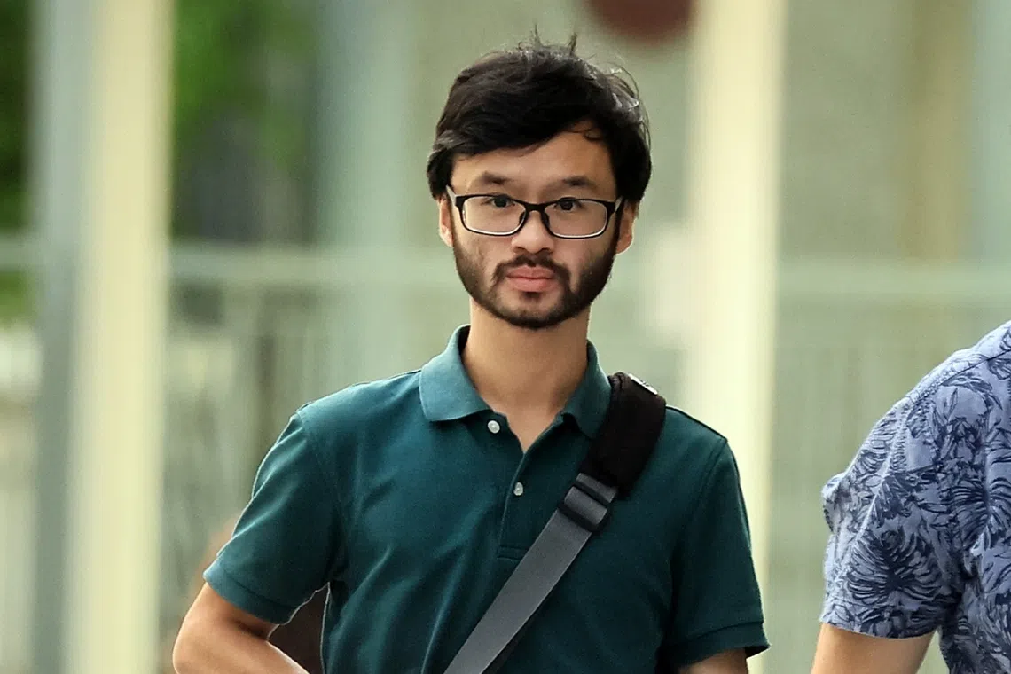 Benjamin Chia Yit Loong arriving at State Courts on Dec 17, 2024. He pleaded guilty to one charge of mischief on Nov 6.