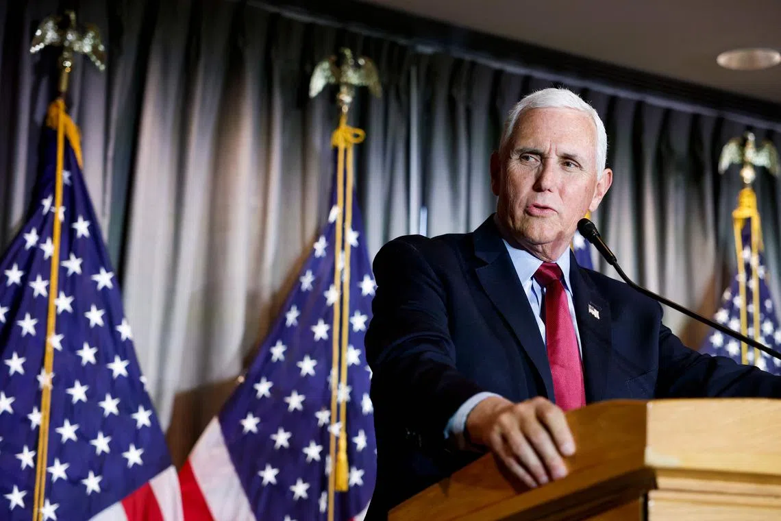 Mr Pence told Republicans in Iowa that Russia's invasion of Ukraine is "a testing moment" for the US.