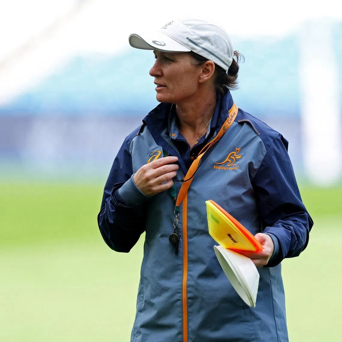 Rugby Union - Women's World Cup 2025 - Australia Training - The American Express Community Stadium, Brighton, Britain - September 5, 2025 Australia head coach Joanne Yapp during training Action Images via Reuters/Paul Childs