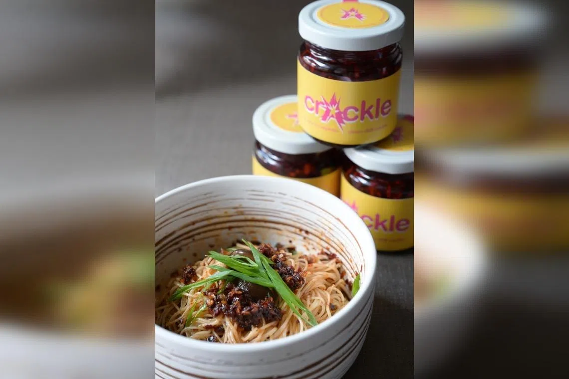 Crackle, a chilli crisp that Singapore entrepreneur Audrey Yeong created, has many uses, including as a sauce for somen noodles.