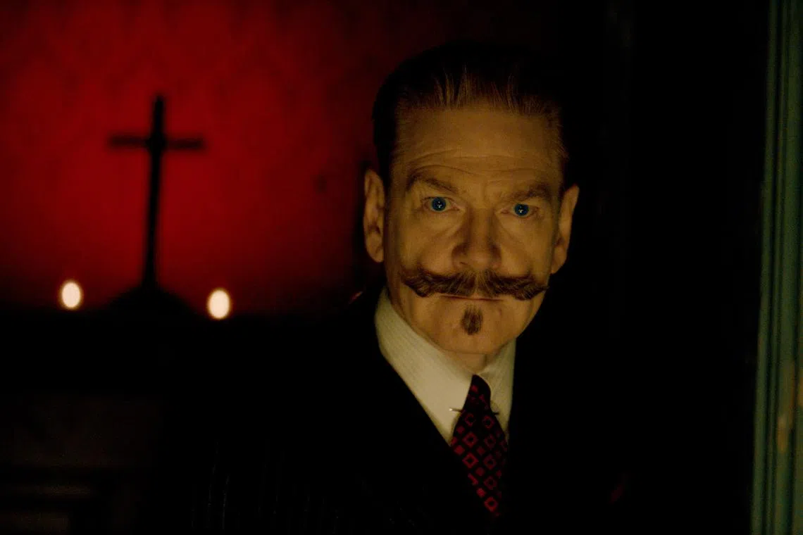 nytmoustache25 - Kenneth Branagh as Hercule Poirot in 20th Century Studios' A HAUNTING IN VENICE. Photo courtesy of 20th Century Studios. © 2023 20th Century Studios. All Rights Reserved.