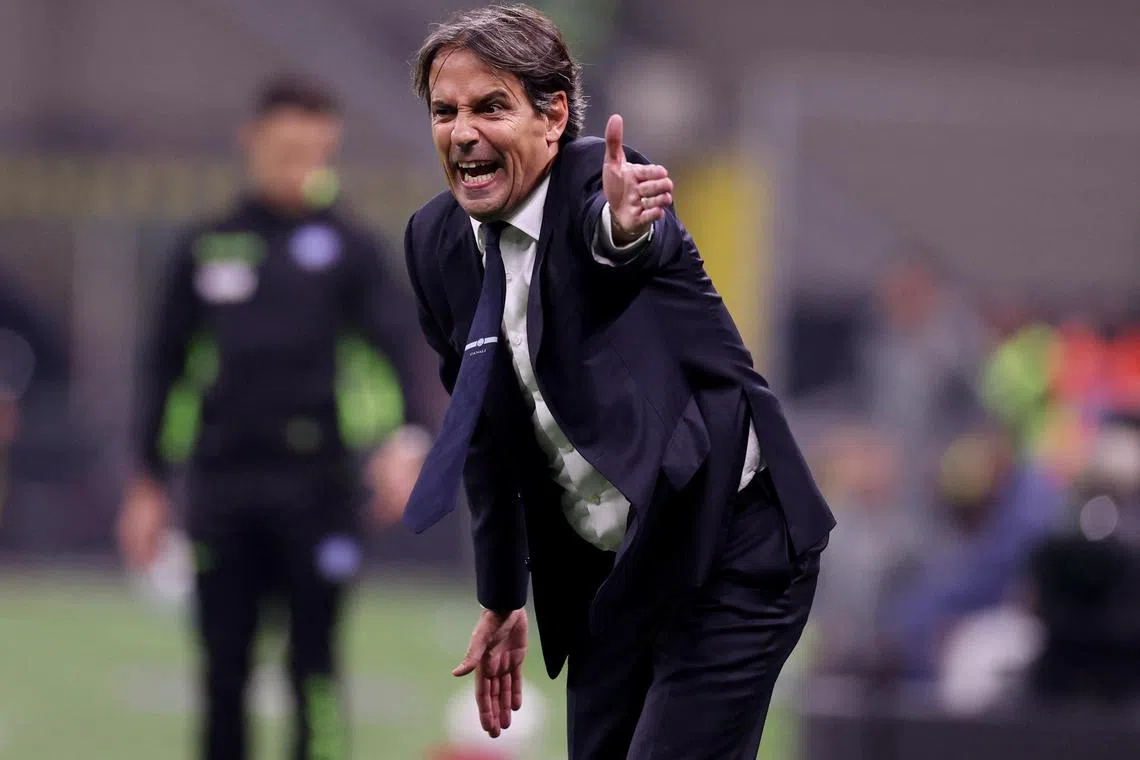 Inter Milan coach Simone Inzaghi during the Serie A match against Venezia, which his team won 1-0.