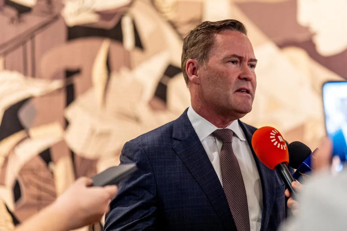 U.S. Ambassador to the United Nations Mike Waltz speaks to the media on a proposed resolution of the Strait of Hormuz at U.N. headquarters in New York City, U.S., May 7, 2026. REUTERS/David 'Dee' Delgado