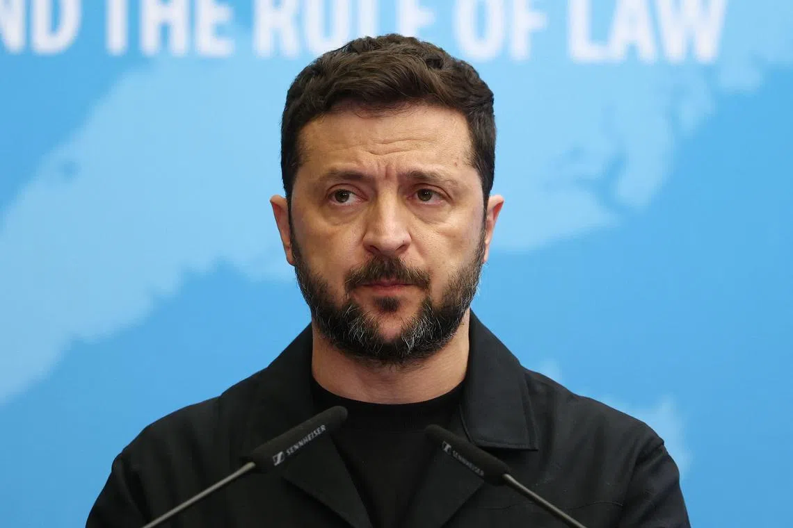 Mr Zelensky signed an accord with the Council of Europe to set up a special tribunal to try top officials over Russia’s invasion of Ukraine, as he made his first visit since the start of the conflict to the France-based rights body.