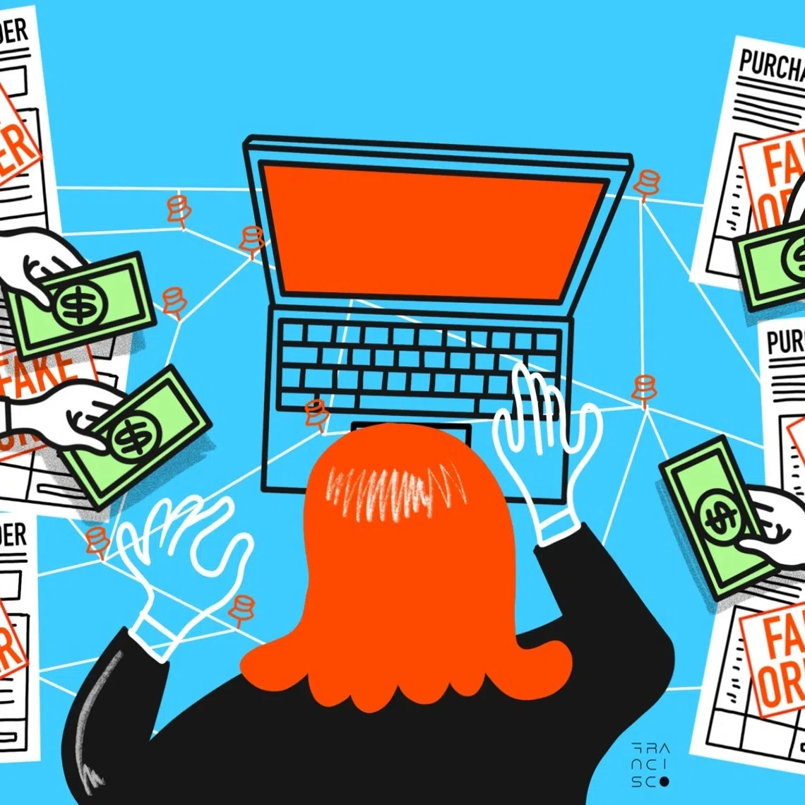 No one suspected the manager because she always booked in profits for the fake orders.