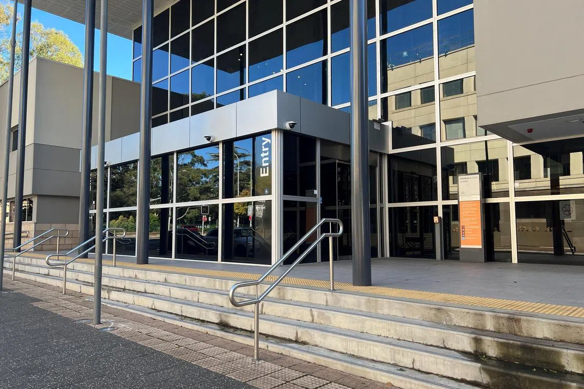 A general view shows Parramatta Children's Court, where Australian man Alexander Csergo appeared by video link after being charged with foreign interference in Australia.