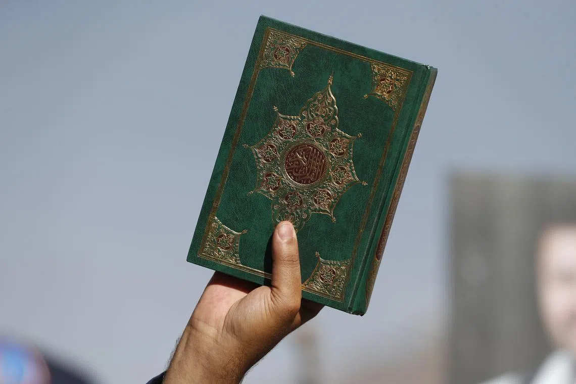 Swedish-Danish politician Rasmus Paludan on Saturday torched a copy of the Islamic holy book in front of Turkey’s embassy in the Swedish capital.