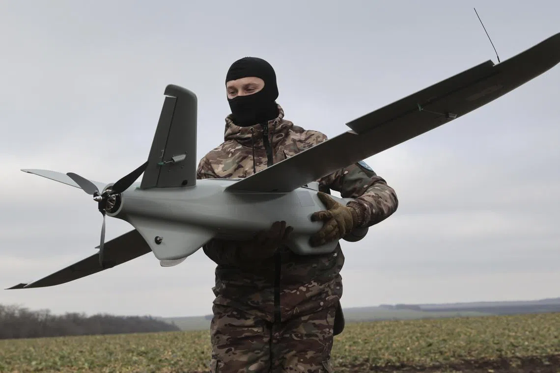 Ukraine is turning to drones for now to address ammunition shortages and a funding fight in Washington.