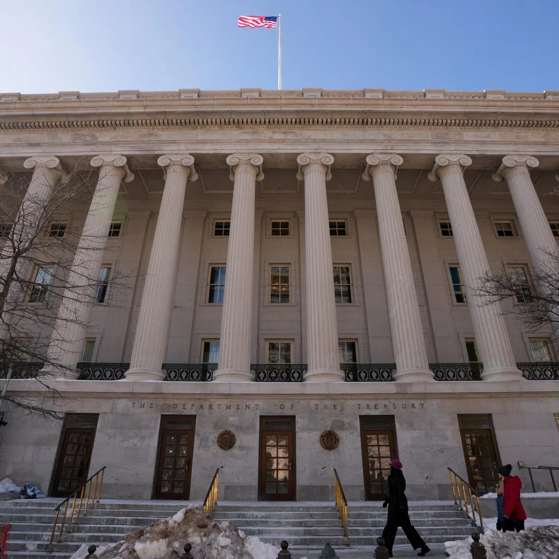 A general view of the U.S. Department Of The Treasury in Washington, D.C., U.S., February 1, 2026. REUTERS/Ken Cedeno