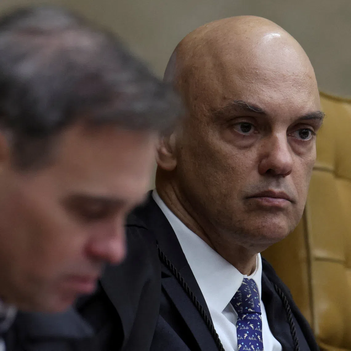 FILE PHOTO: Brazil's Supreme Court Justice Alexandre de Moraes next to Brazil's Supreme Court Justice Andre Mendonca during a session of the Supreme Court in Brasilia, Brazil September 2, 2026. REUTERS/Adriano Machado/File Photo