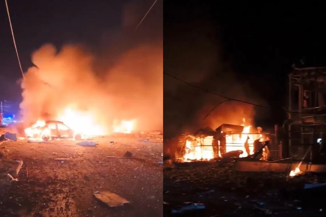 At least seven people were killed in Ukraine's Zaporizhzhia region in an attack that ignited a fire in a car repair service workshop.