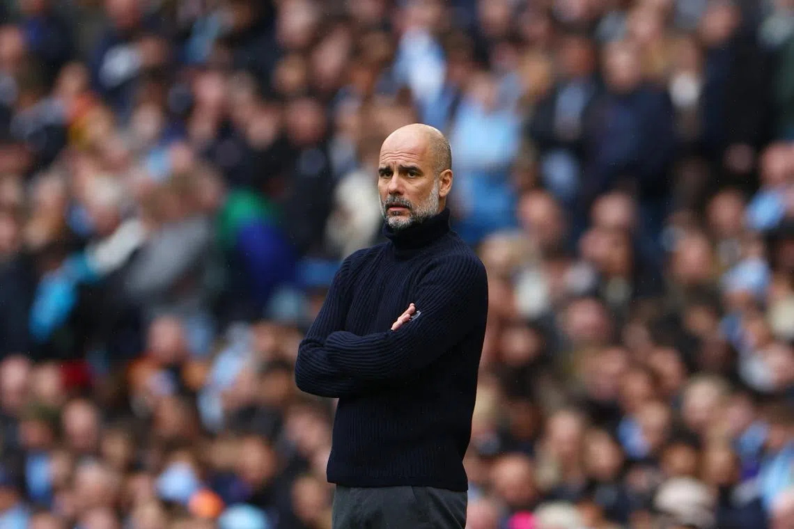Soccer Football - Premier League - Manchester City v Luton Town - Etihad Stadium, Manchester, Britain - April 13, 2024 Manchester City manager Pep Guardiola REUTERS/Molly Darlington