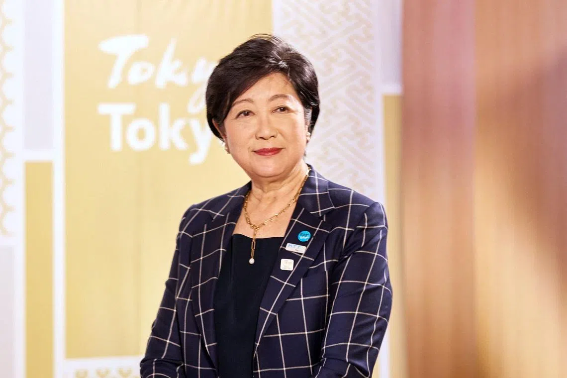 Ms Koike touted Tokyo’s initiatives under her leadership to tackle major issues facing Japan, such as the falling birthrate, the advancement of women and digitalisation. 
