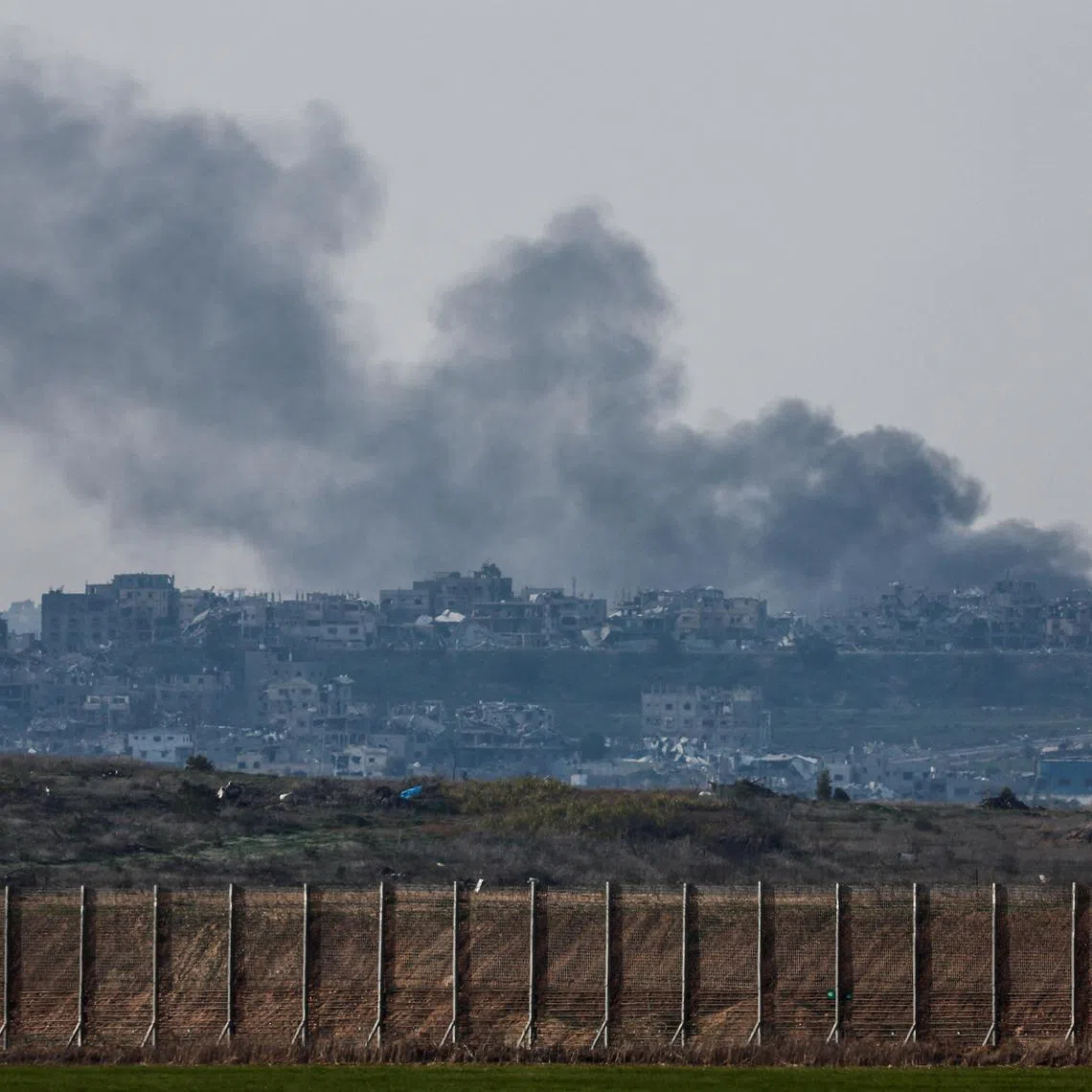 Smoke rising from North Gaza on Jan 16, ahead of a planned Jan 19 ceasefire between Israel and Hamas. 