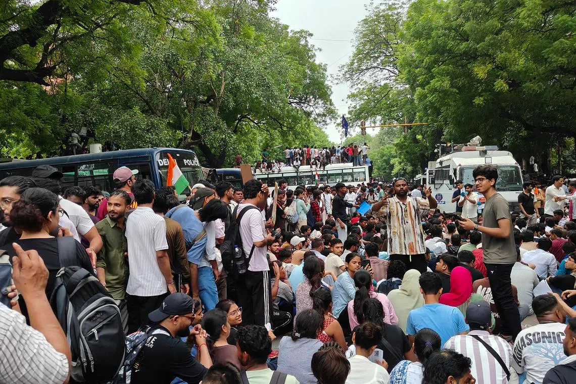 Supporters of the Cockroach Janta Party converged on a key road leading to the Parliament on Monday, July 20.
