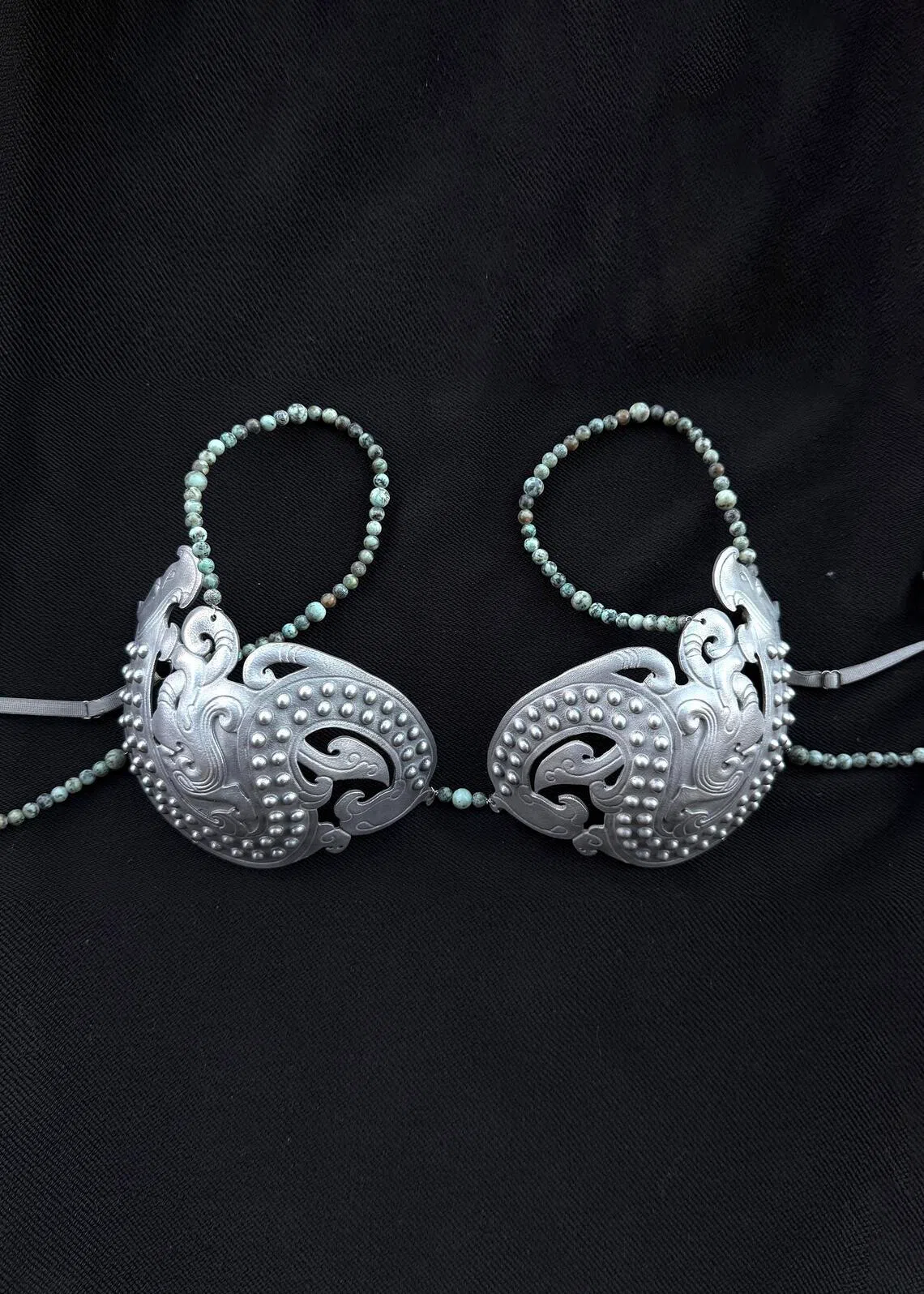 Metal Turquoise Bra.