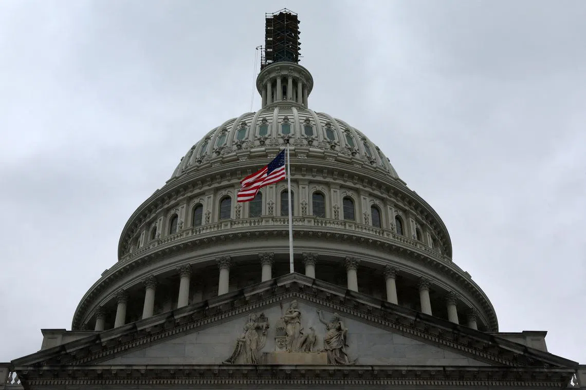 FILE PHOTO: The dome of the U.S. Capitol building is seen on a rainy day in Washington, U.S., September 26, 2023. REUTERS/Leah Millis/File Photo