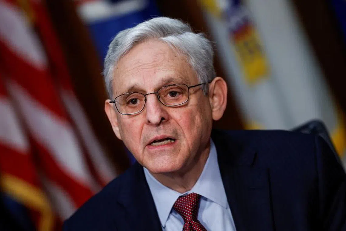 U.S. Attorney General Merrick Garland speaks during a meeting of the Reproductive Rights Task Force at the Justice Department in Washington, U.S., December 4, 2023. REUTERS/Evelyn Hockstein