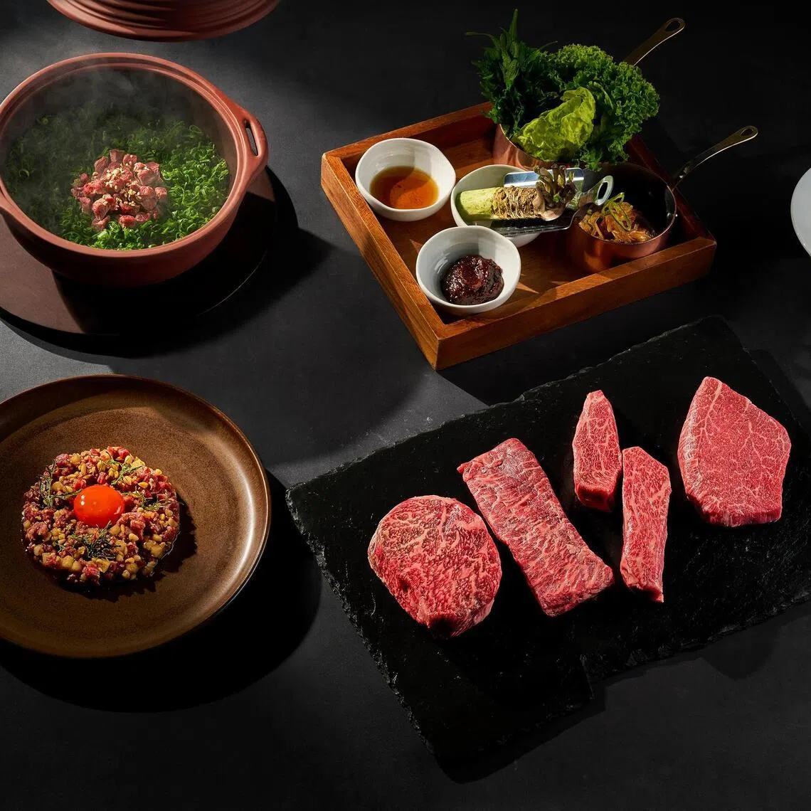 Indulge in the four-course Boudulgyeol Hanwoo Experience at 665F steakhouse at Andaz Singapore.