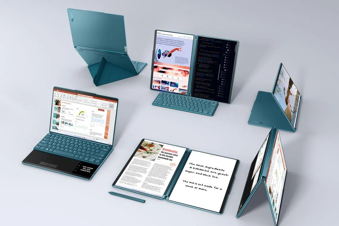 Lenovo's new Yoga Book 9i has two screens that allow users to view two separate files or programmes simultaneously.